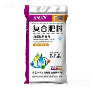 高塔肽酶經(jīng)典復(fù)合肥料25-10-16-五梁紅